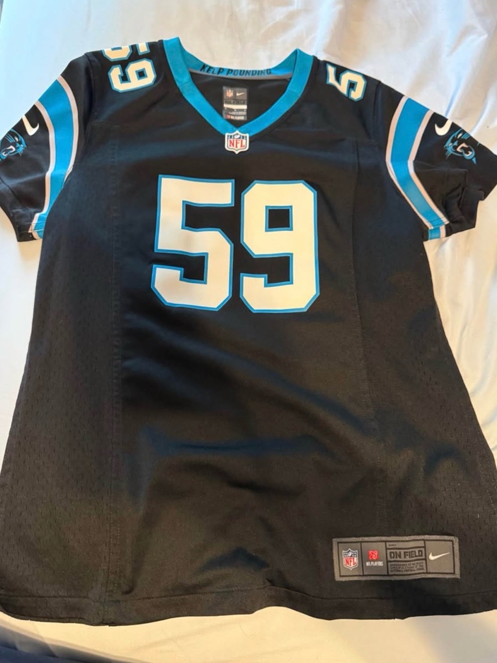 Nike Youth Carolina Panthers #59 Black and Blue Football Jersey